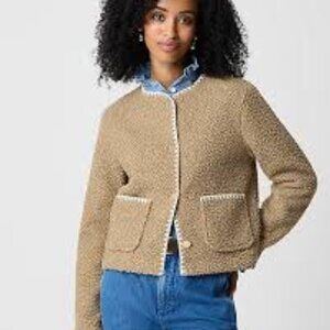 NWT JCrew Whipstitch Sherpa Buttoned Jacket -  Size M